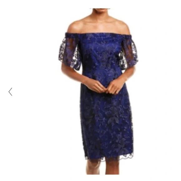 trina turk navy lace dress Trina Turk Womens Navy Blue Lace Sheath Dress Size US 10